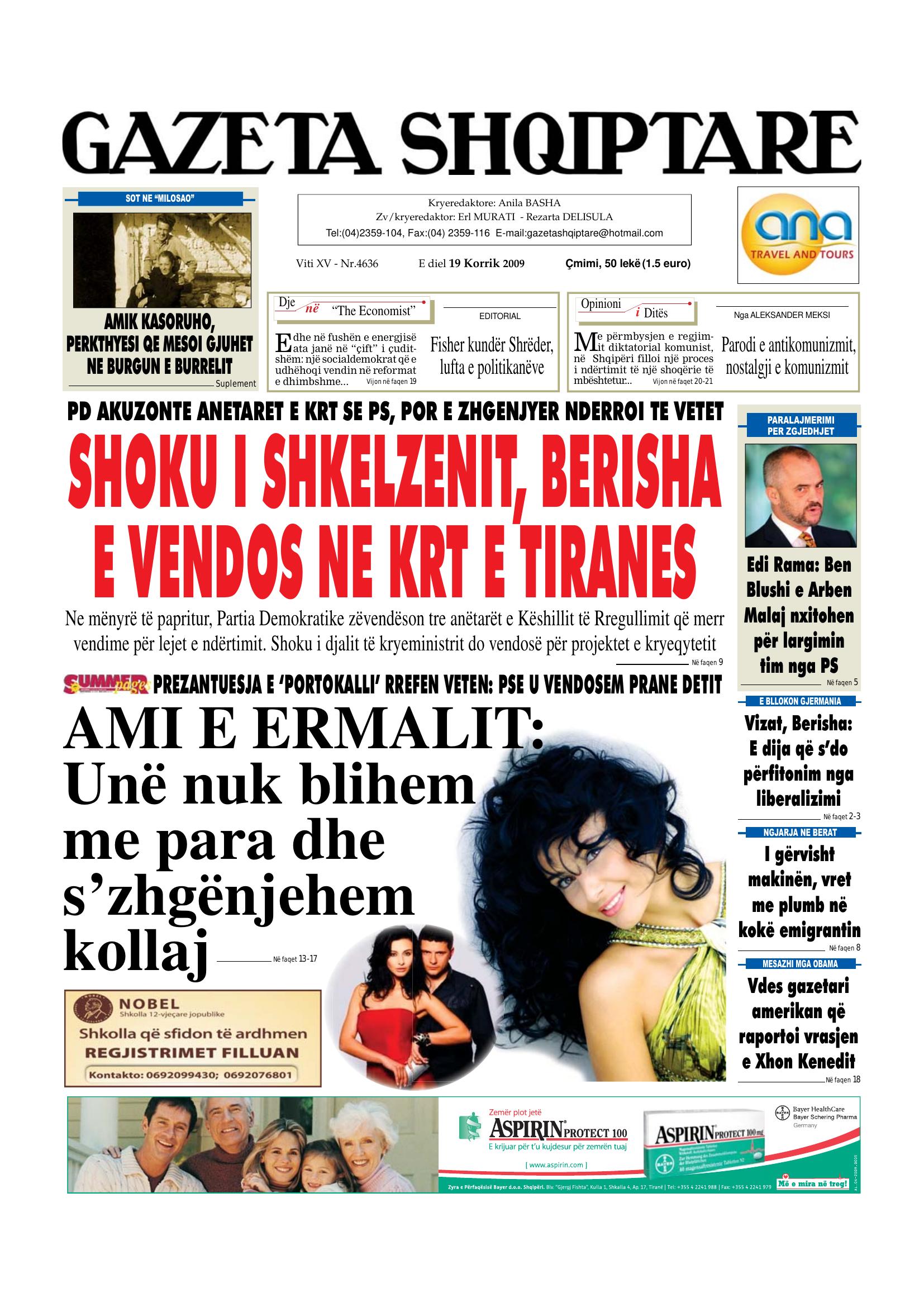 Gazeta Shqiptare 2009-07-19